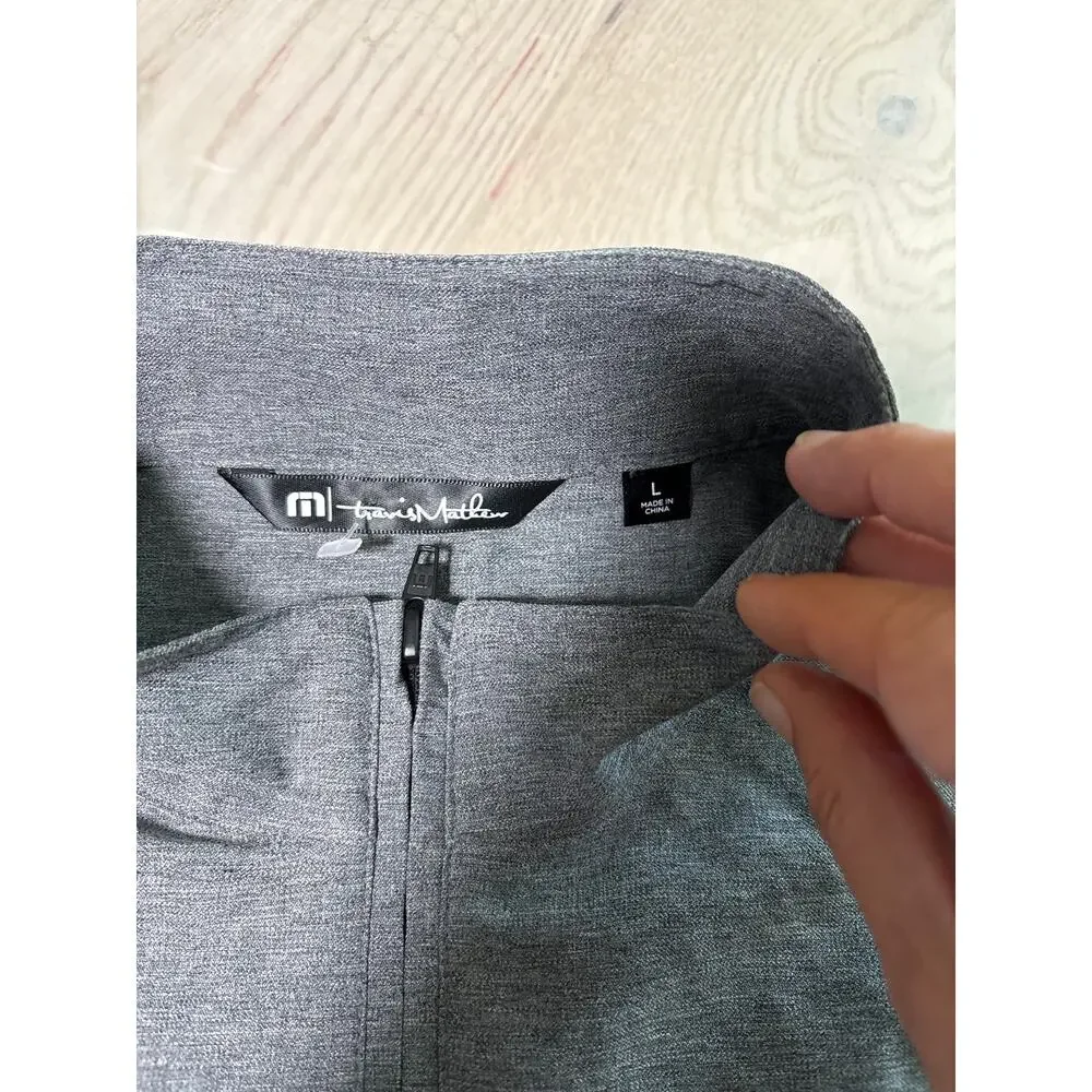 Travis Mathew Quarter Zip Pullover Golf Gray Castlewood L